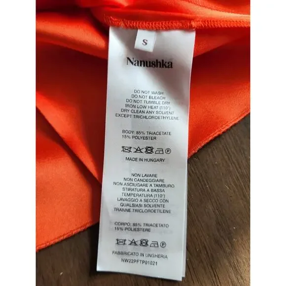 Nanushka Difya Satin Draped Crisscross Top & Millo Pleated Satin Pants S/XXS - Picture 6 of 7